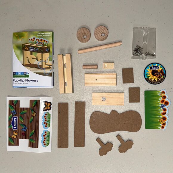 NWT Lowe's Pop-Up Flower DIY Kids Workshop Kit Patch Build Toy Garden Summer - Picture 2 of 7